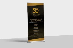 50 Years Atlantis Hospitality - Wine Retractable Banner