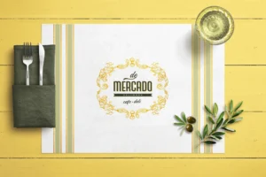 Photo showing a placemat for DeMercado - Cafe & Deli