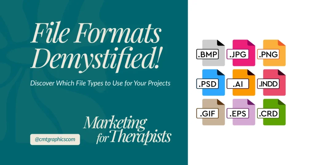 This Featured image indicates some of the most popular design file formats for the article "File Formats Demystified".