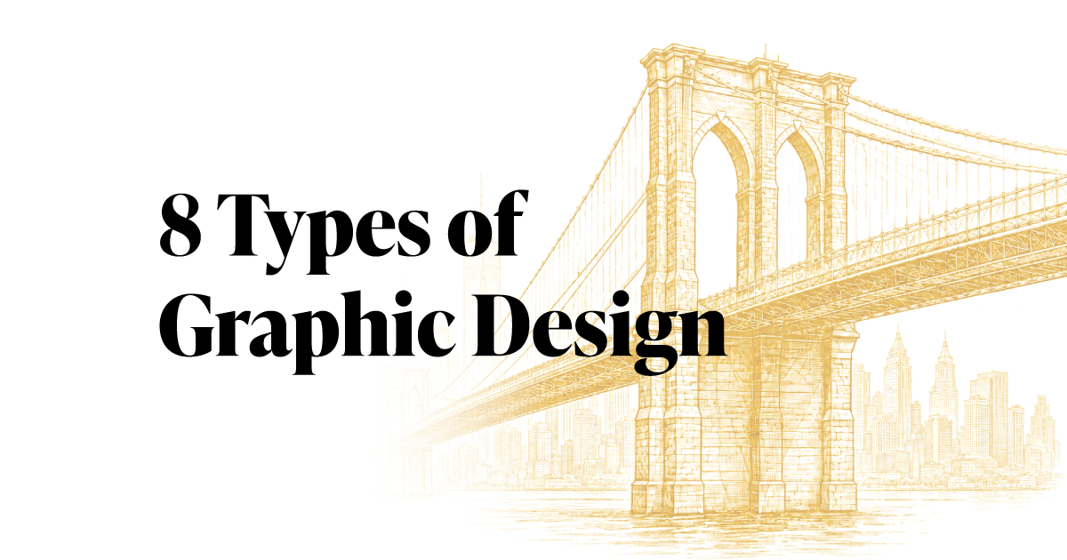 Infographic showing the 8 types of graphic design for Brooklyn businesses