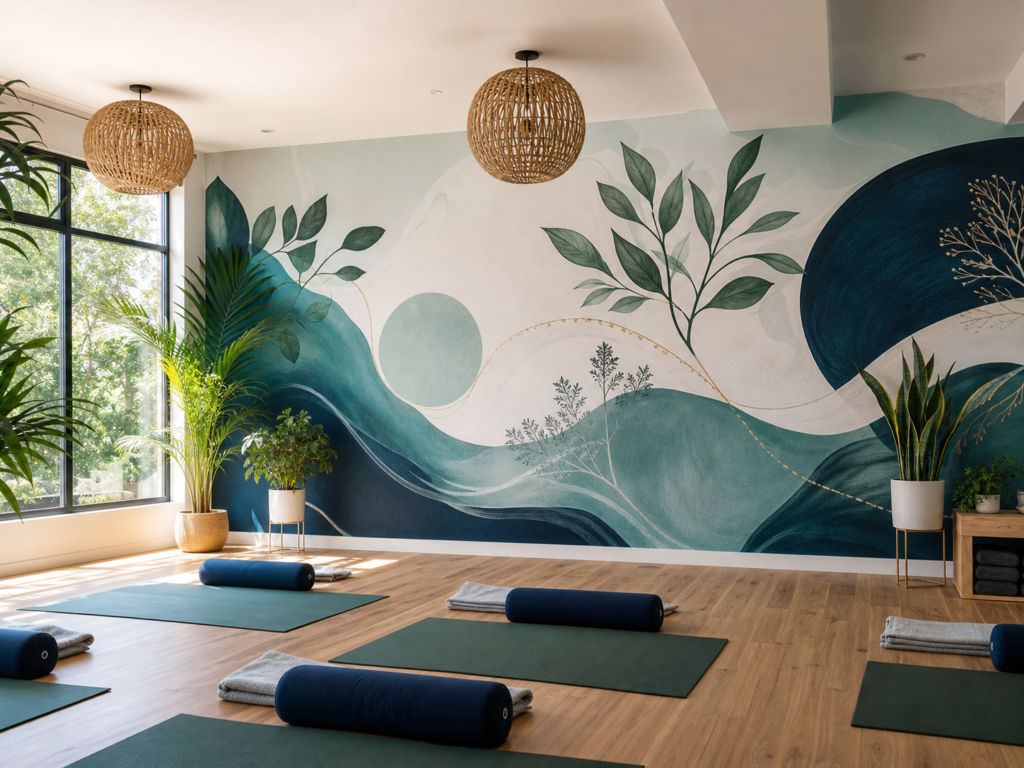 Therapy Office Wall Art NYC calming wellness room mural
